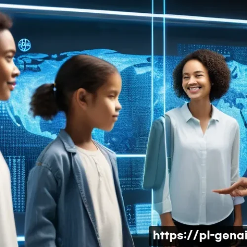 AI의 윤리적 평가 및 인증 - **Prompt:** "A diverse group of adults and children (all fully clothed in casual, modern attire) int...