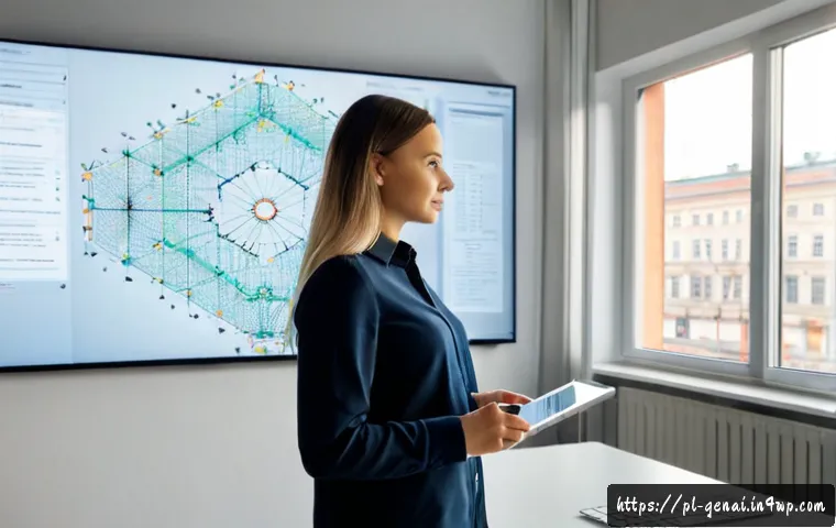 AI의 투명한 알고리즘 개발 - Photorealistic modern Warsaw technology office, Polish AI engineer in smart casual clothing reviewin...